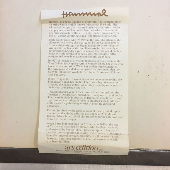 B Hummel Print Telling Her Secret Two Girls Ars Sacra Green Matte & Wood Framed - Picture 3 of 8